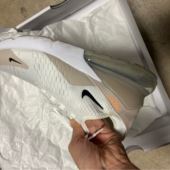 Nike Air Max 270 White and Tan Sneakers - Picture 4 of 7